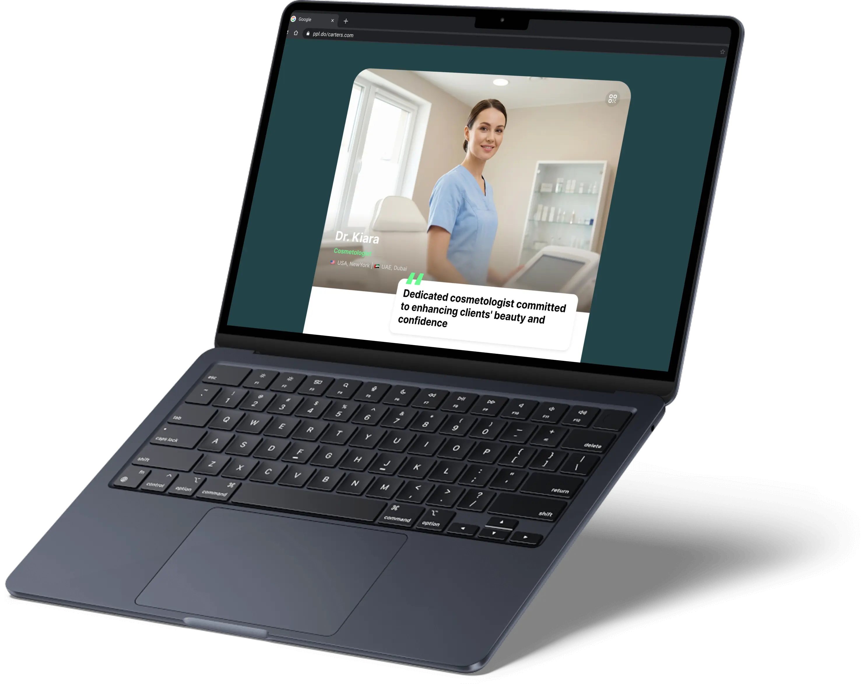 PeopleDo app running on a laptop showing the professional networking dashboard